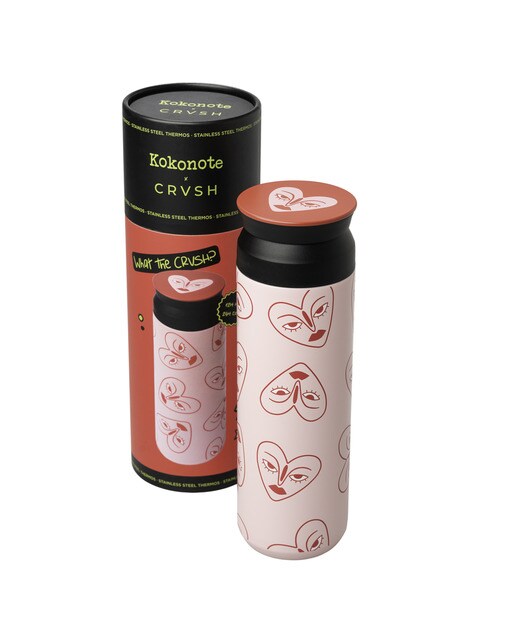 Garrafa térmica de aço inoxidável Crvsh x Kokonote Pink Rosa/Vermelho-2