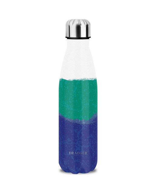 Garrafa em aço inoxidável com degradé de branco para azul Draeger Azul-1