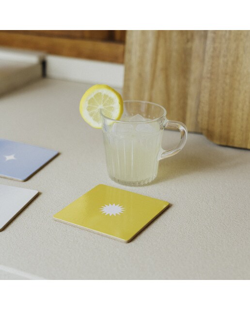 Conjunto de 4 bases para copos Akalia Kokonote azul Azul / Amarelo-5