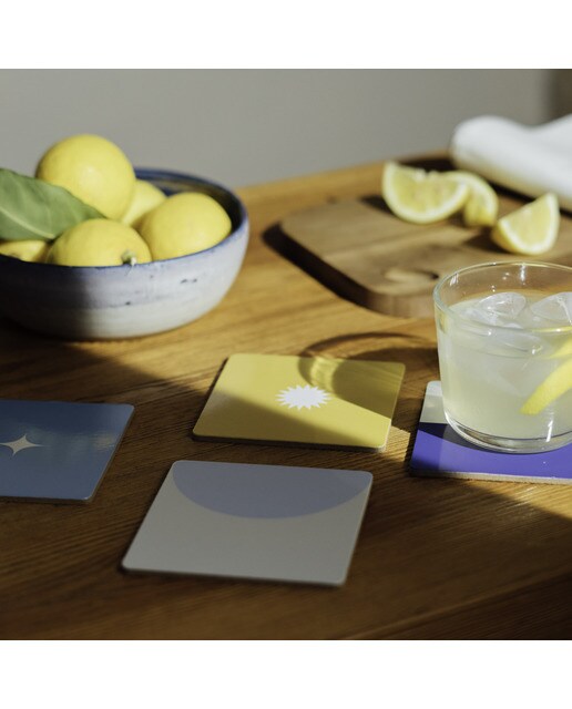Conjunto de 4 bases para copos Akalia Kokonote azul Azul / Amarelo-7