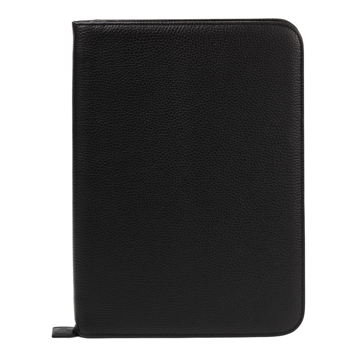 Imagem 0 de Capa em Pele Preta com Bolsos Interiores e Fecho de Correr. Inclui Bloco de Notas A5 Fabriano