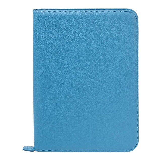 Imagem 0 de Capa em Pele Azul com Bolsos Interiores e Fecho de Correr. Inclui Bloco de Notas A5 Fabriano