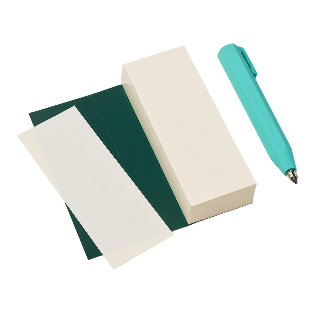 Set de bolsillo completo con portaminas Shorty y bloc Ispira verde en formato 11,5*5,5 cm Verde-4