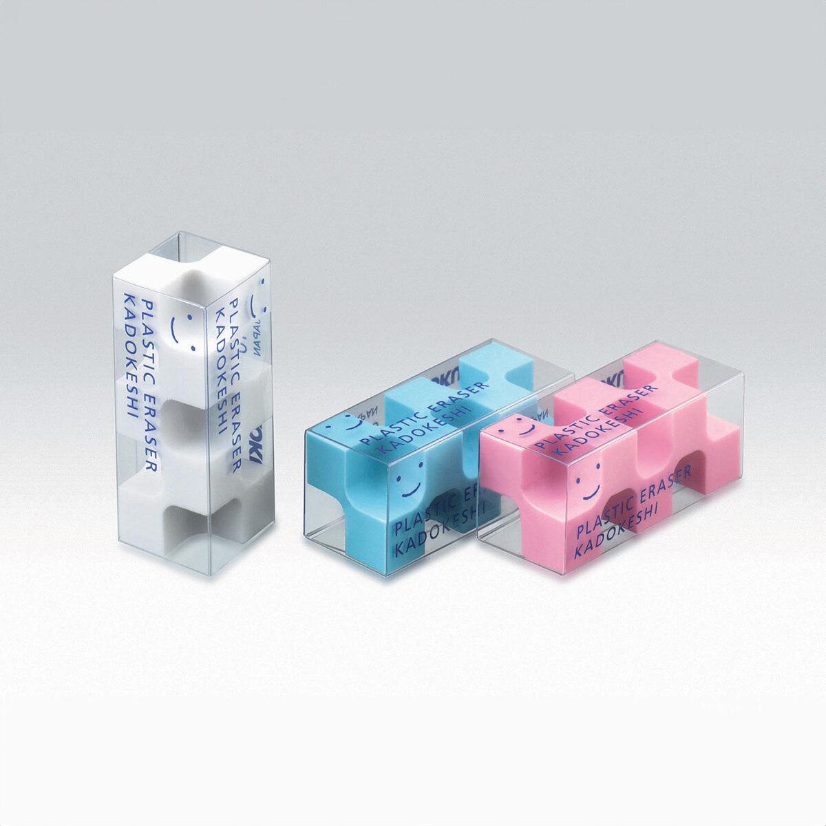 Set 2 mini gomas Kokuyo KADOKESHI blanca y azul 4