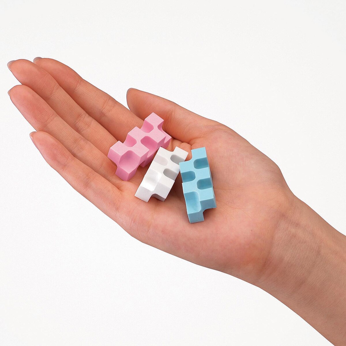 Set 2 mini gomas Kokuyo KADOKESHI blanca y azul 6
