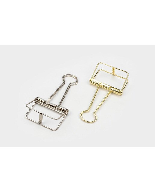 Pinças de Aço 51mm - Prateado Dourado-2