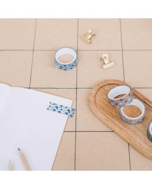 Conjunto de 4 Washi Tape Hokusai - Azul e Cinzento Azul / Cinzento-6