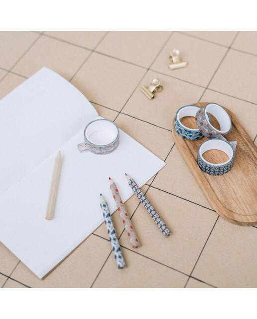 Conjunto de 4 Washi Tape Hokusai - Azul e Cinzento Azul / Cinzento-7