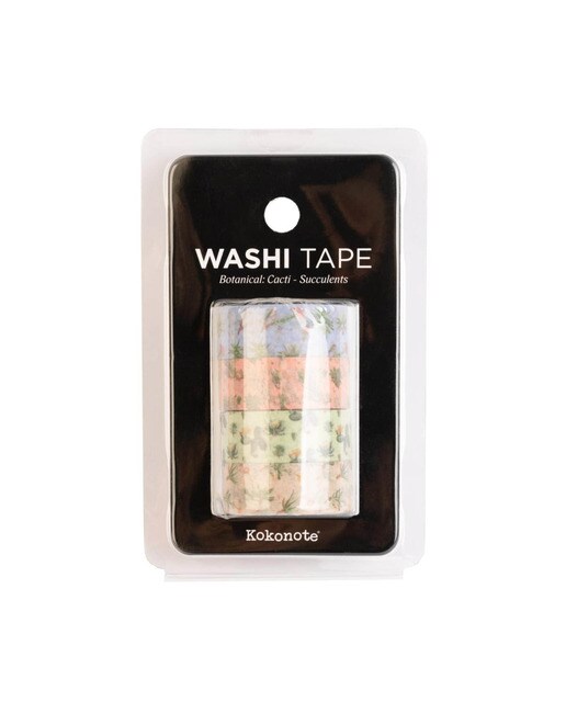 Conjunto de 4 Washi Tape Botanical Cacti - Verde e Bege Verde / Bege-3