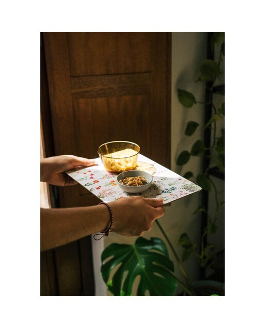 Conjunto 4 Bases Botanical Wild Flowers - Branco Branco / Lilás-7