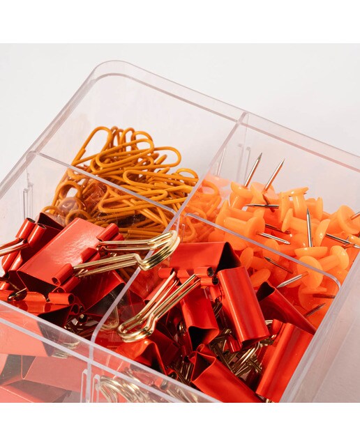 Kit de papelería clips Frost naranja /Multicolor Naranja / Multicolor-2