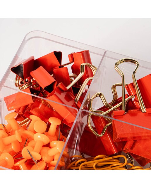 Kit de papelería clips Frost naranja /Multicolor Naranja / Multicolor-3