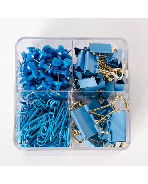 Kit de Papelaria Clipes - Laranja/Multicolor Azul / Multicolor-2