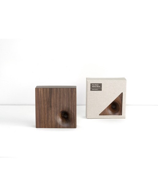 Porta-lápis de secretária em madeira de nogueira HMM Castanho-14