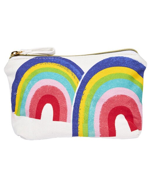 Estojo simples de algodão Imagem Arco-íris branco Branco-1