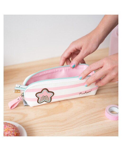 Estojo Pusheen Rose Collection 21x9x12 Rosa Rosa / Branco-6