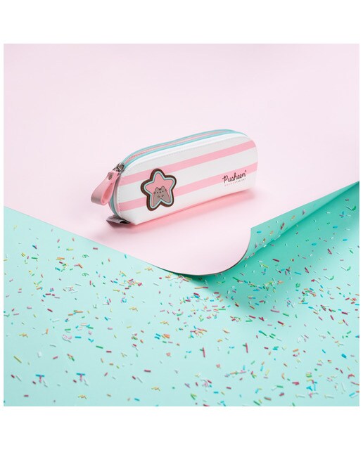 Estojo Pusheen Rose Collection 21x9x12 Rosa Rosa / Branco-8