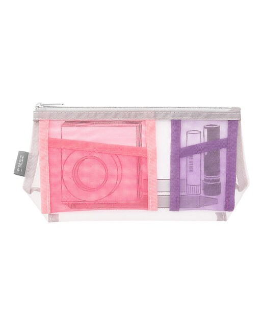 Imagem 0 de Estojo de Malha com Bolsos Interiores - Rosa/Roxo