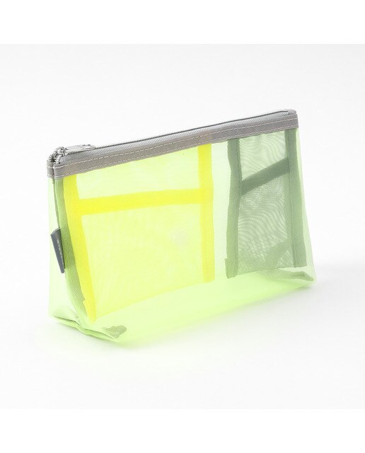 Estojo de Malha com Bolsos Interiores - Amarelo/Verde Amarelo / Verde-3
