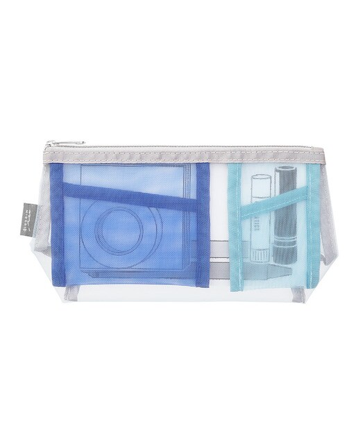 Imagem 0 de Estojo de Malha com Bolsos Interiores - Azul