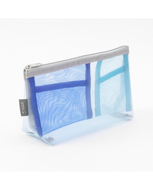 Estojo de Malha com Bolsos Interiores - Azul Azul-3