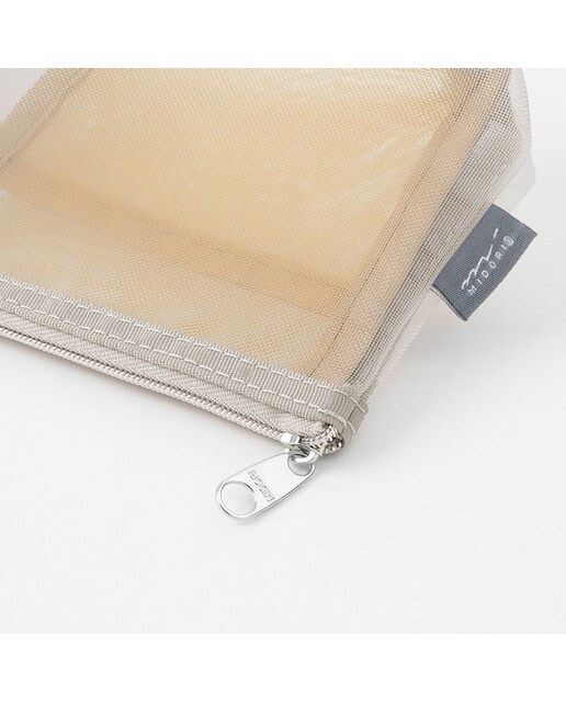 Estojo de Malha com Bolsos Interiores - Bege/Cinzento Bege / Cinzento-4