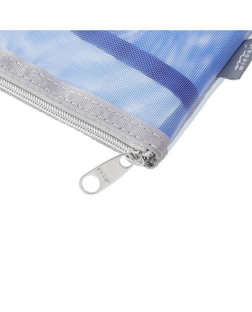 Estojo de Malha Plano com Bolsos Interiores - Azul Azul-4