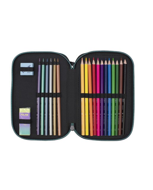 Estojo Múltiplo de 3 Pisos com Conteúdo Sunset - Verde Verde-2