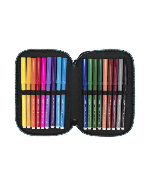 Estojo Múltiplo de 3 Pisos com Conteúdo Sunset - Verde Verde-4