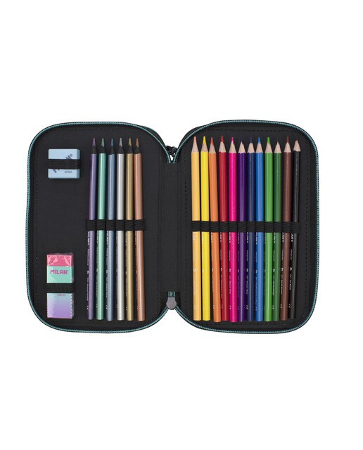 Estojo Múltiplo de 3 Pisos com Conteúdo Sunset - Rosa Rosa-2