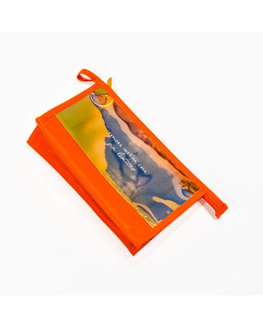 Estojo Folhas - Laranja/Multicolor Azul / Multicolor-1