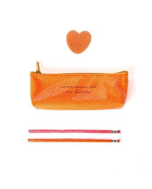 Conjunto de Papelaria - Verde/Multicolor Laranja / Multicolor-1