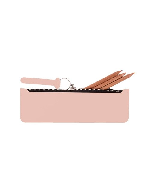 Estojo plano para lápis pequeno vacavaliente rosa 3