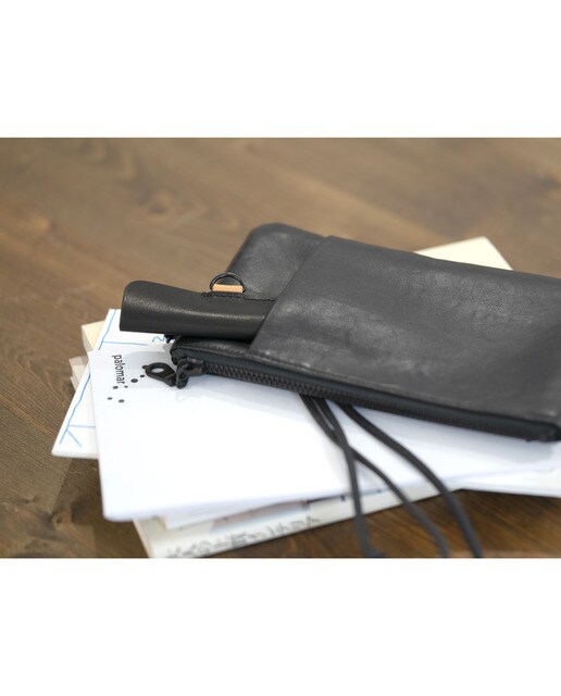 Estuche de cuero HMM negro Negro-9