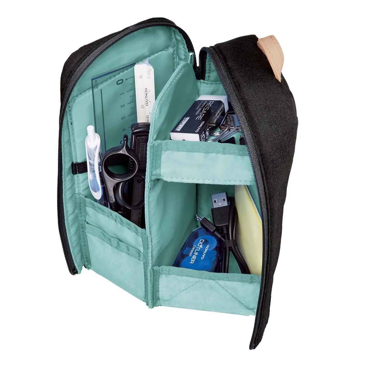 Estuche multiusos Kokuyo Neo Critz Shelf negro y azul claro Negro-2