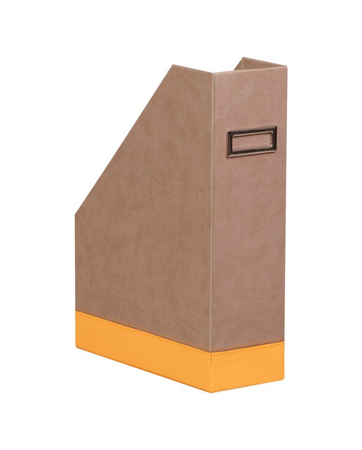 Cesto de revistas em pele sintética Rhodia taupe Taupe-1
