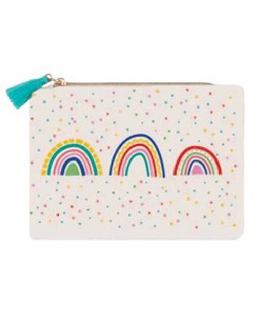 Porta-moedas de algodão Imagem Arco-íris branco Branco-1
