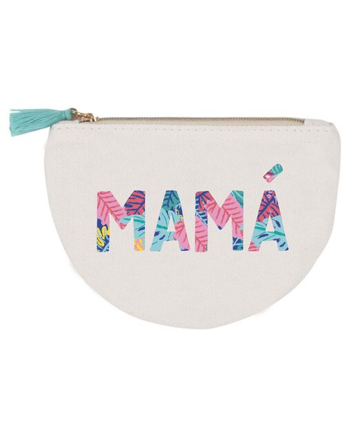 Porta-moedas de algodão Frase Mamá branco Branco-1