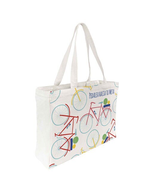 Saco de algodão Imagem Bicicletas Cores branco Branco-1