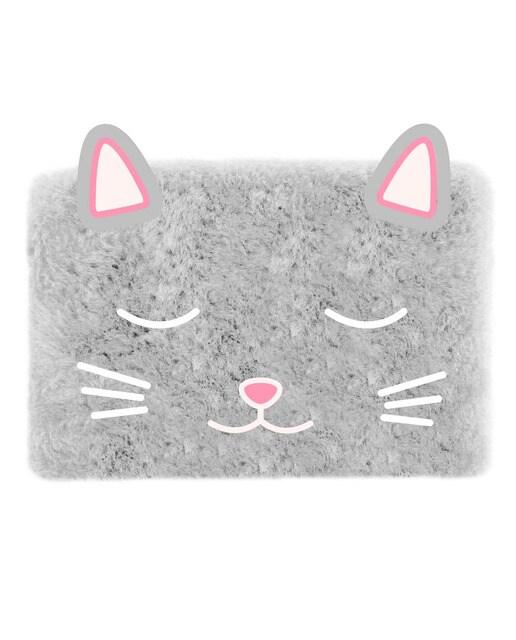 Porta-Moedas Forro Peluche Gato - Cinzento Cinzento-1