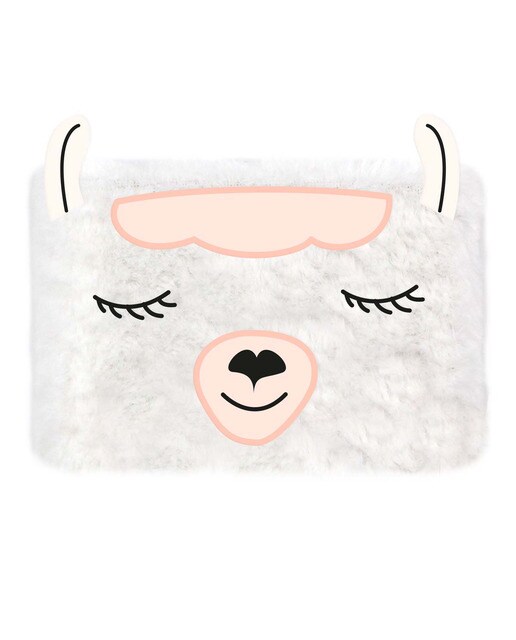 Porta-moedas com Forro de Peluche Lama Branco Branco-1