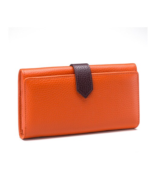 Porta-Moedas Horizontal Sofía - Laranja/Ameixa Laranja-1
