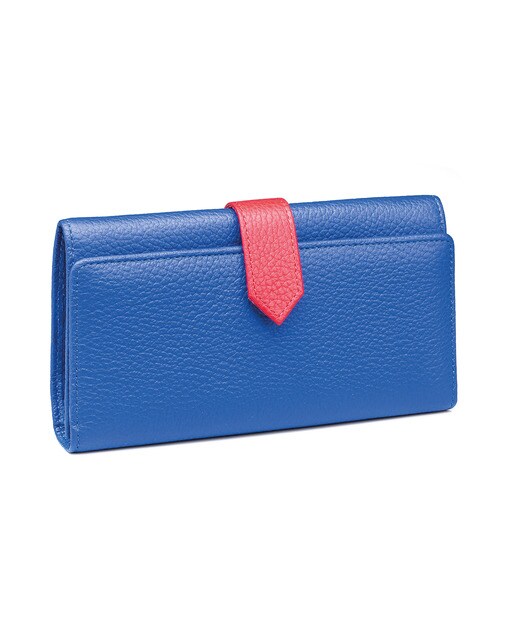 Porta-Moedas Horizontal Sofía - Azul Brillo/Vermelho Azul-1