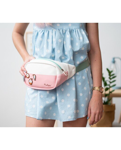 Bolsa de Cintura Pusheen The Cat Rose Collection - Branco/Rosa Branco-4