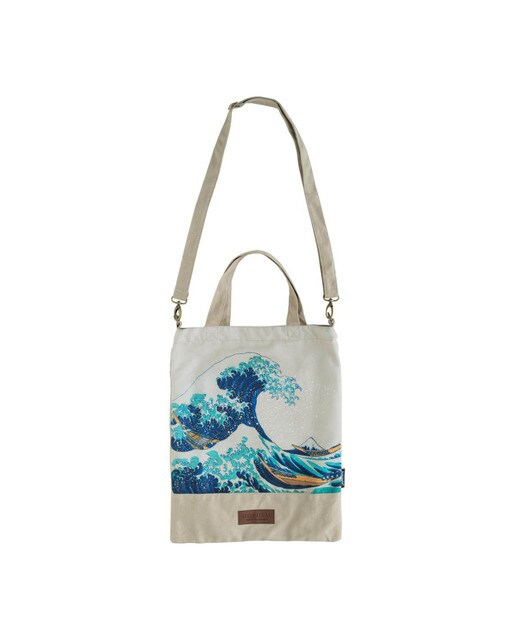Saco de Tecido Hokusai - Castanho e Azul Castanho / Azul-1