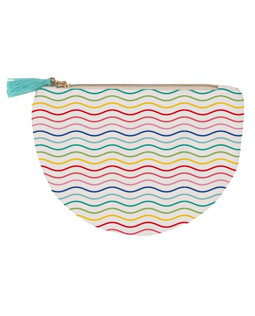 Porta moedas algodão riscas multicores Draeger Branco-1