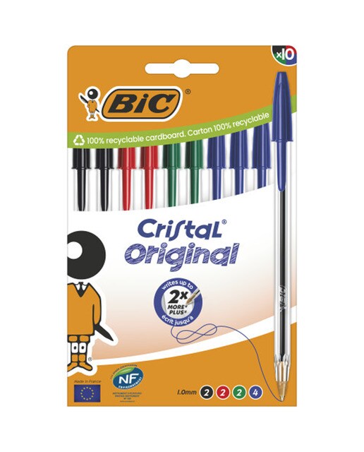 Imagen 0 de Pack de 10 Bolígrafos  Cristal Original Punta Media BIC