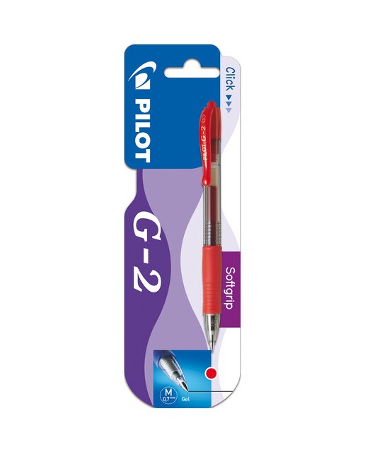 Imagem 0 de Blister G-2 Caneta esferográfica de tinta de gel retráctil vermelha Pilot