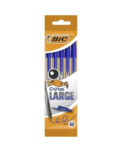 Imagen 0 de Pack de 5 Bolígrafos  Cristal Large Punta Ancha BIC Azul