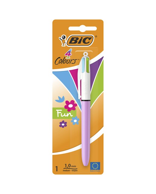 Pack de 1 Caneta Esferográfica de 4 Cores Fun Pastel Ponta Média 3